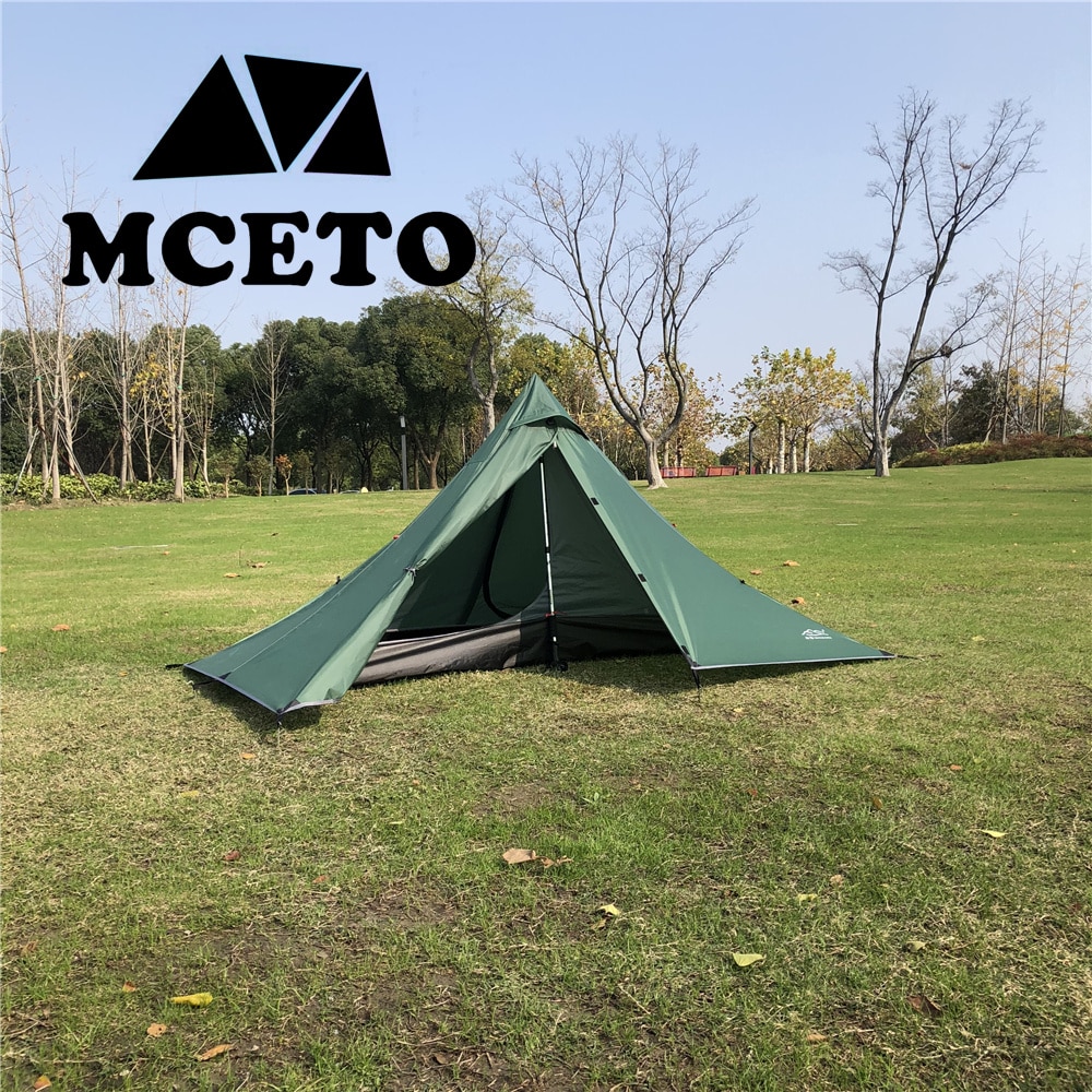 Cheap Goat Tents Mceto 1 Person Pyramid Tent Rodless Backpacking Hiking Camping Equipment Inner And Outside Flysheet