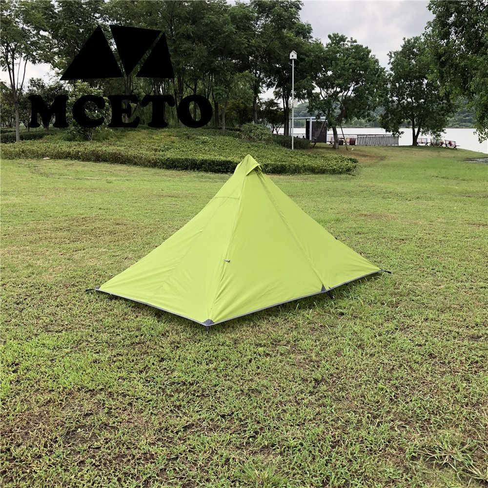 Cheap Goat Tents Mceto 1 Person Pyramid Tent Rodless Backpacking Hiking Camping Equipment Inner And Outside Flysheet