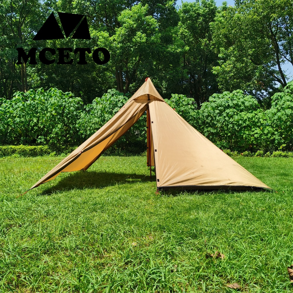 Cheap Goat Tents Mceto 1 Person Tipi Rainfly Hot Tent 270cm Lightweight Hunting Family Team Backpacking Camping Hiking Equipment