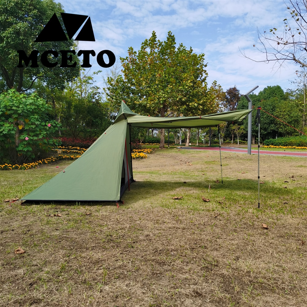 Cheap Goat Tents Mceto 1 Person Tipi Rainfly Hot Tent 270cm Lightweight Hunting Family Team Backpacking Camping Hiking Equipment