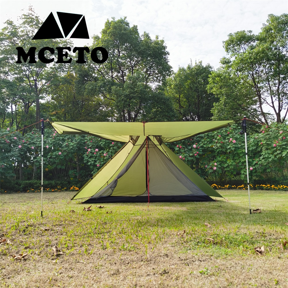 Cheap Goat Tents Mceto 1 Person Tipi Rainfly Hot Tent 270cm Lightweight Hunting Family Team Backpacking Camping Hiking Equipment