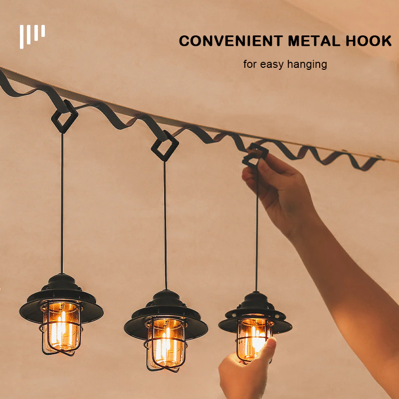 Cheap Goat Tents Mini Retro Camping Lantern Usb Rechargeable Haning Hook Night Light Battery Powered Tent Table Light For Outdoor Emergency