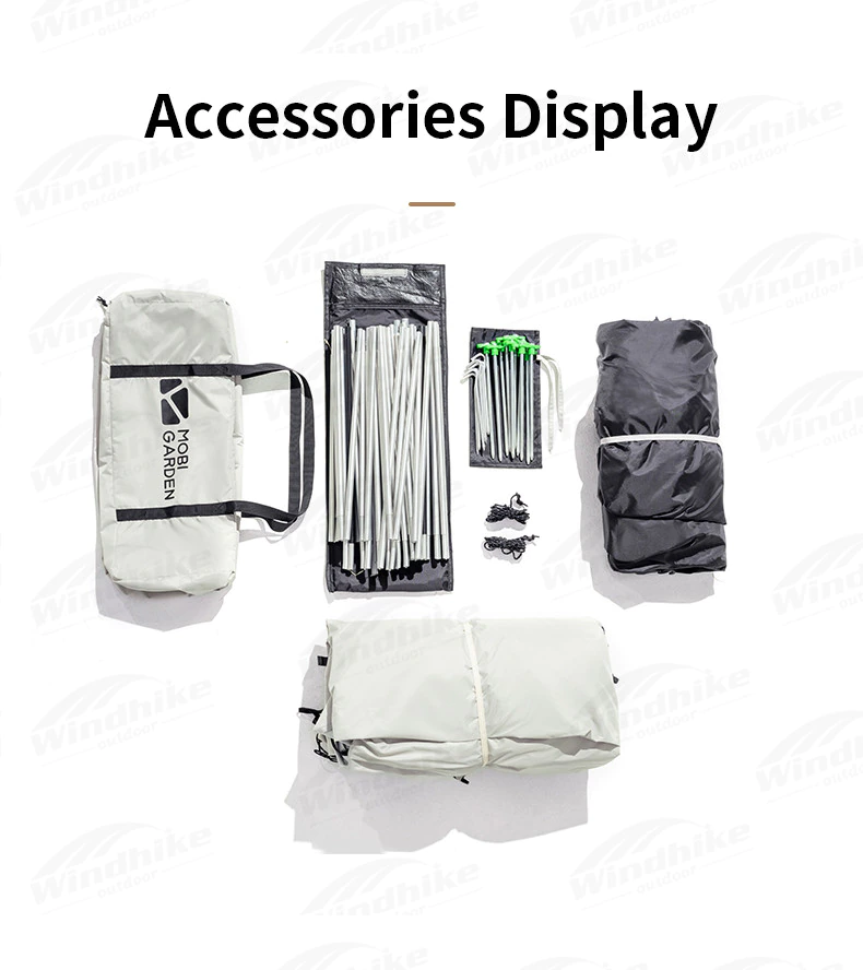 Cheap Goat Tents Mobi Garden Camping Tent 4persons Large Space 1.8m Lobby Double Door Outdoor Portable Waterproof Oxford Cloth Hiking Family Tent