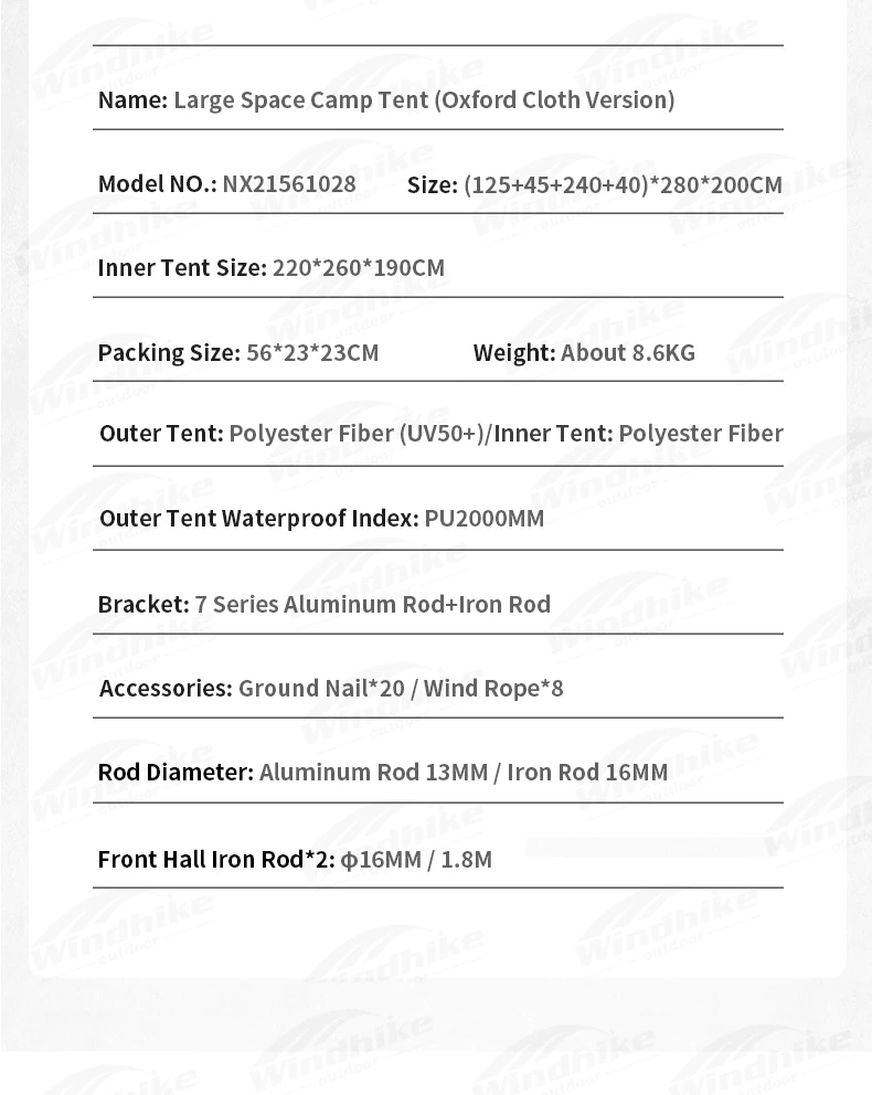Cheap Goat Tents Mobi Garden Camping Tent 4persons Large Space 1.8m Lobby Double Door Outdoor Portable Waterproof Oxford Cloth Hiking Family Tent
