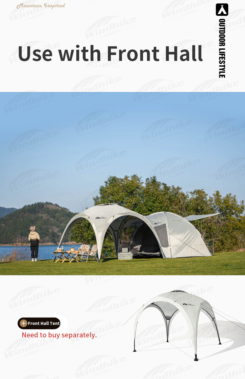 Cheap Goat Tents Mobi Garden Camping Tent 4persons Large Space 1.8m Lobby Double Door Outdoor Portable Waterproof Oxford Cloth Hiking Family Tent