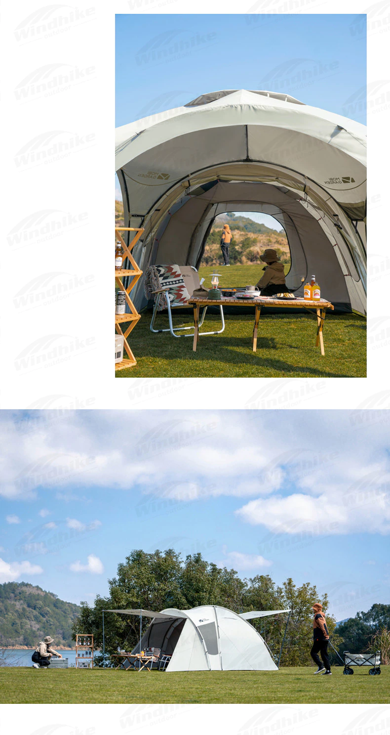Cheap Goat Tents Mobi Garden Camping Tent 4persons Large Space 1.8m Lobby Double Door Outdoor Portable Waterproof Oxford Cloth Hiking Family Tent