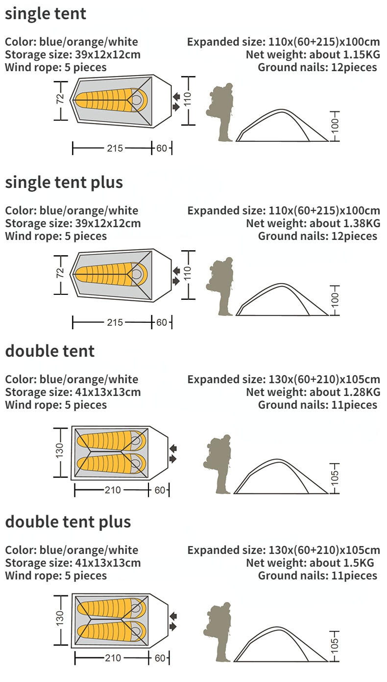 Cheap Goat Tents Mobi Garden Outdoor Camping Ultra Light 20d Silica Gel Aluminum Rod Windproof Rain Proof Tent Light Riding