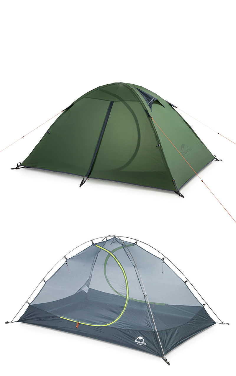 Cheap Goat Tents  2 People Ultralight 20d Camping Tent Outdoor Cycling Trekking Hiking Backpacking Tents Waterproof Pu4000 Green Orange