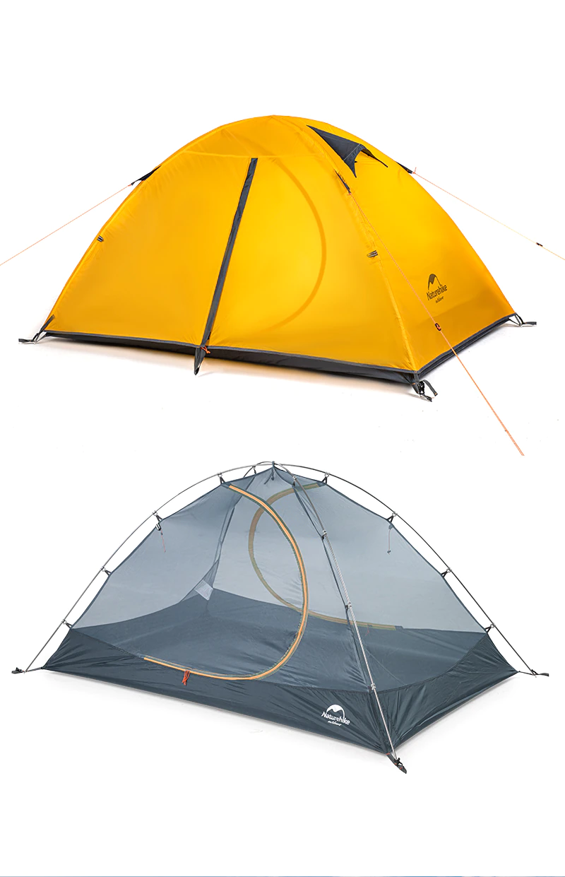 Cheap Goat Tents  2 People Ultralight 20d Camping Tent Outdoor Cycling Trekking Hiking Backpacking Tents Waterproof Pu4000 Green Orange