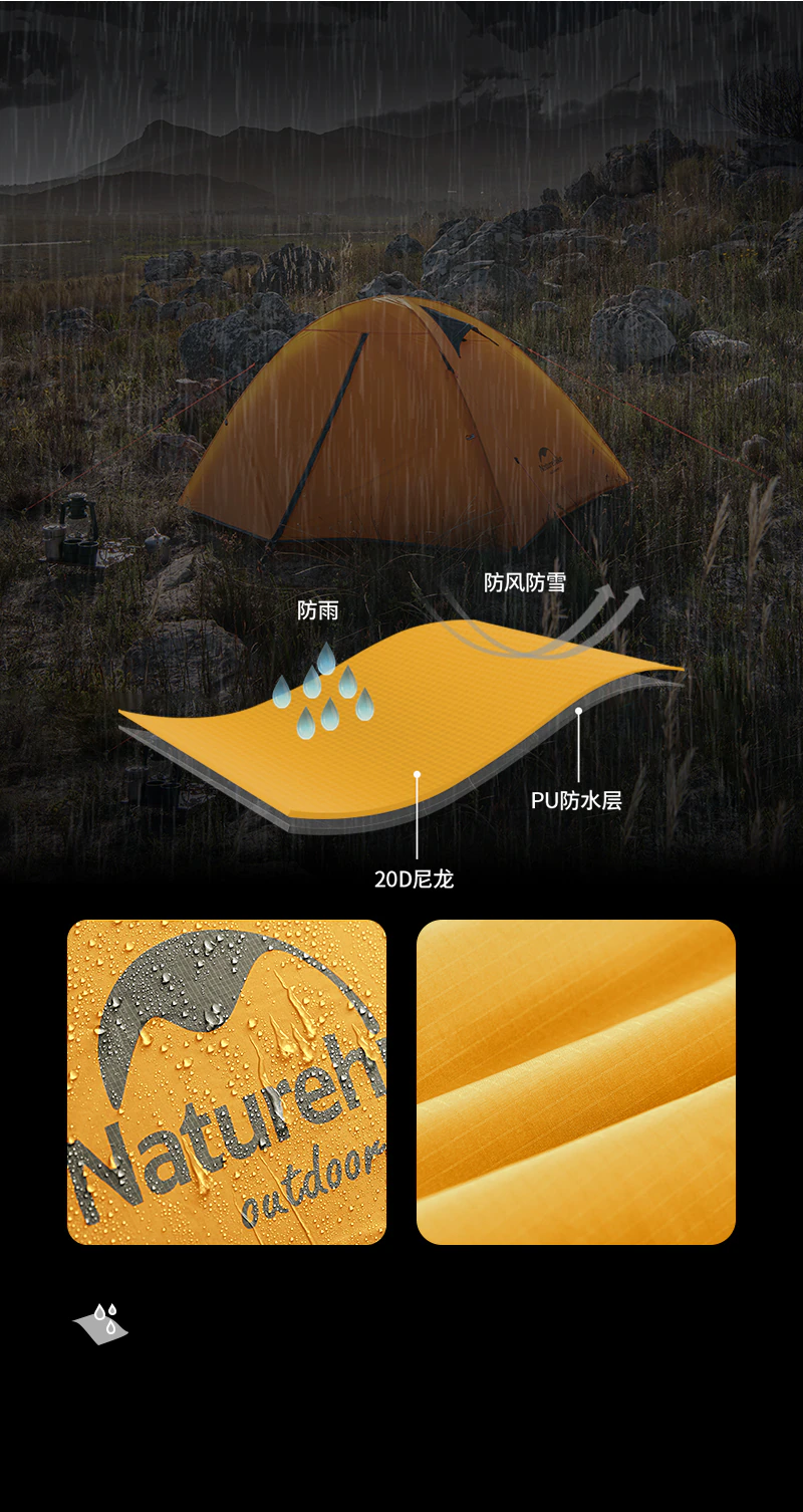 Cheap Goat Tents  2 People Ultralight 20d Camping Tent Outdoor Cycling Trekking Hiking Backpacking Tents Waterproof Pu4000 Green Orange