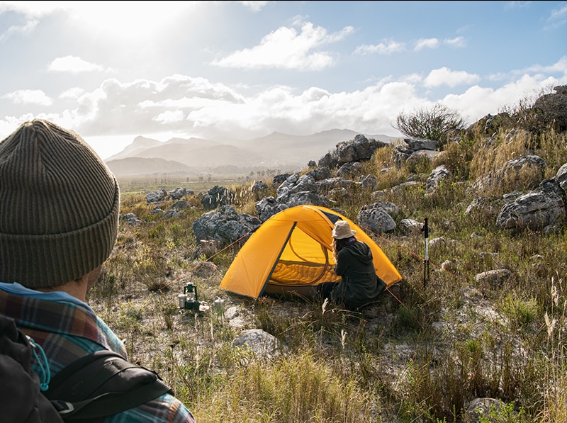 Cheap Goat Tents  2 People Ultralight 20d Camping Tent Outdoor Cycling Trekking Hiking Backpacking Tents Waterproof Pu4000 Green Orange