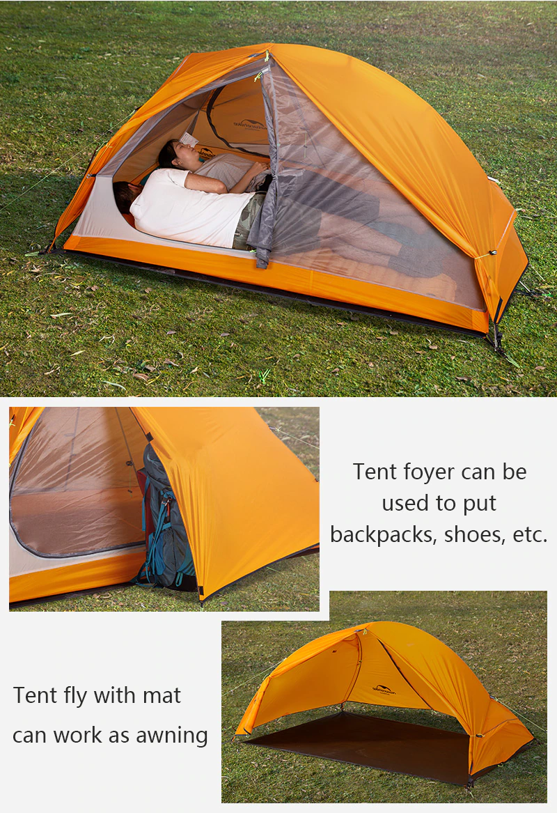 Cheap Goat Tents  2 Person Double Layer 20d Nylon Coated Silicon Ultralight Waterproof Outdoor Riding Tents For Cycling Hiking Camping