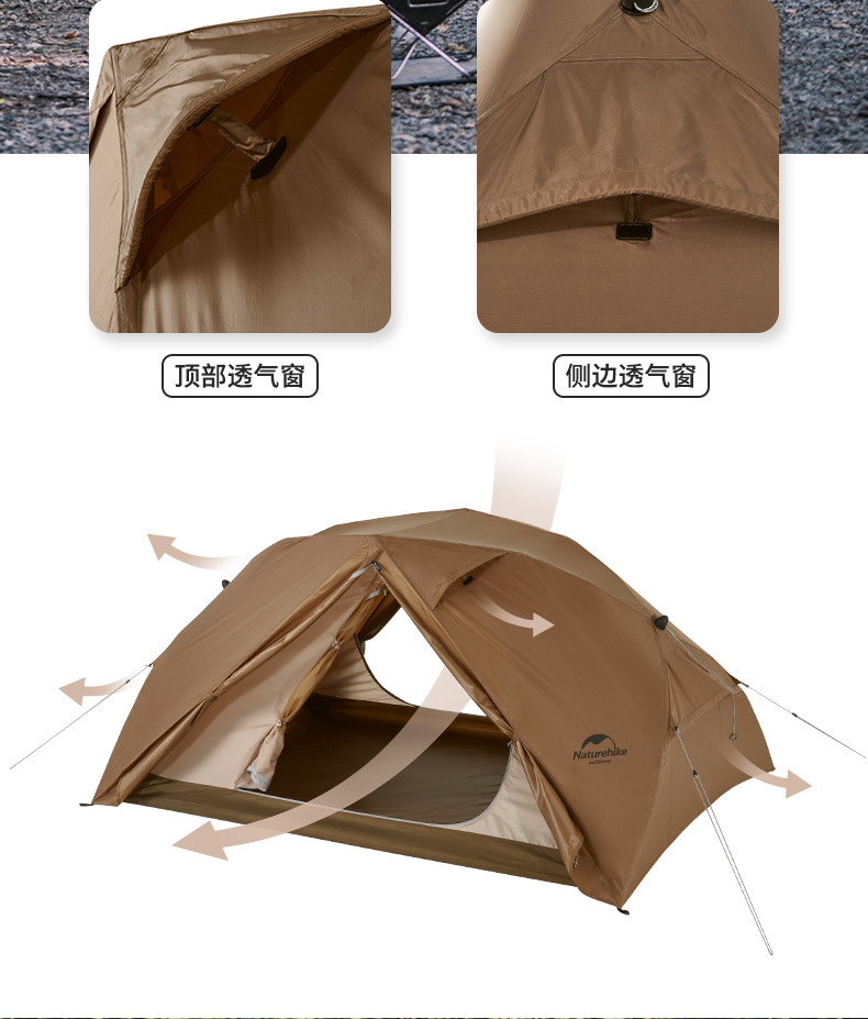 Cheap Goat Tents  2 Person Ultralight Backpacking Cycling Tent 20d Silicon Tents Double Layer Base Camp Sleeping Tent Hiking Climbing
