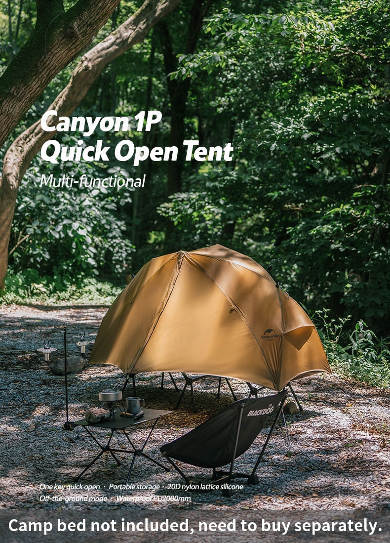 Cheap Goat Tents  Canyon Camping Tent Quick Open 20d Silicone Nylon 1.5kg Ultralight 1 Persons Outdoor Off Ground Tent Backpacking