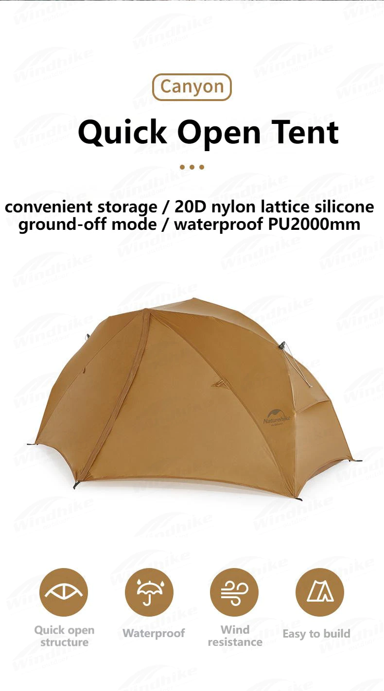Cheap Goat Tents  Canyon Camping Tent Quick Open 20d Silicone Nylon 1.5kg Ultralight 1 Persons Outdoor Off Ground Tent Backpacking
