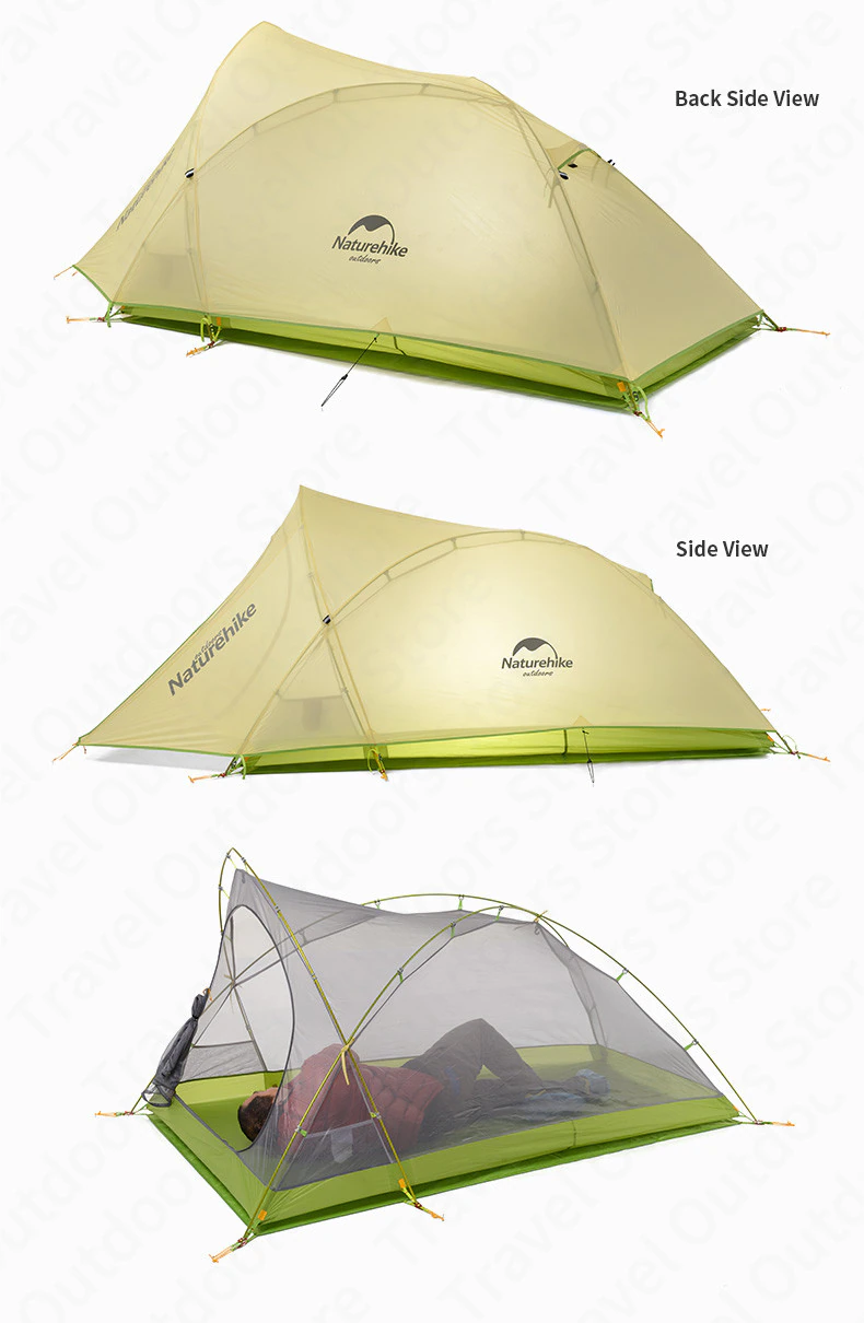 Cheap Goat Tents  Cirrus Fok Camping Tent 2 Persons Outdoor 20d Silicone Nylon Ultralight Large Space Camping Hiking Tent With Free Mat