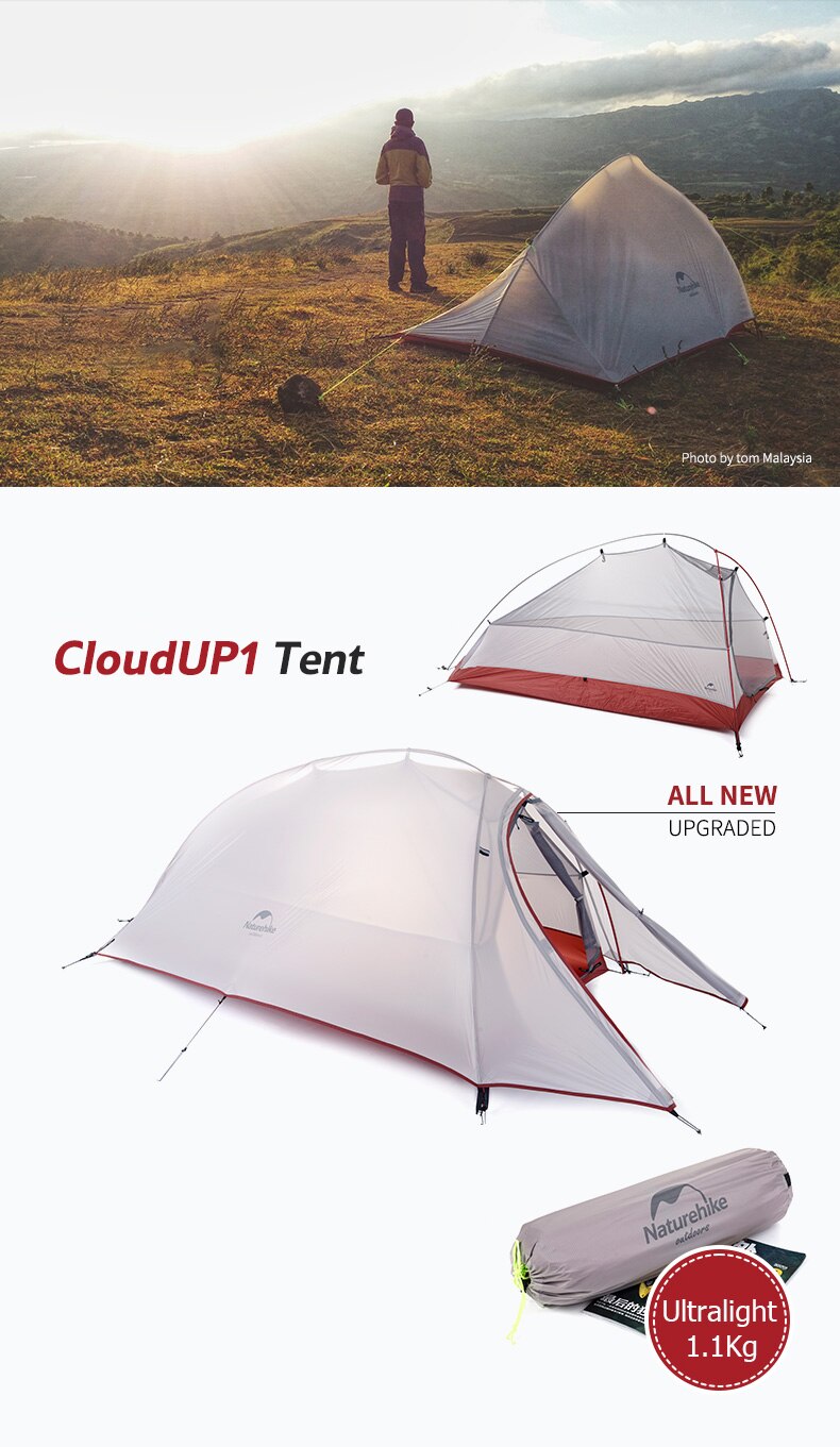 Cheap Goat Tents Cloud Up 1 Ultraligh 1 Person Tent Portable Waterproof 20d 210t Outdoor Hiking Travel Beach Fishing Camping Tent