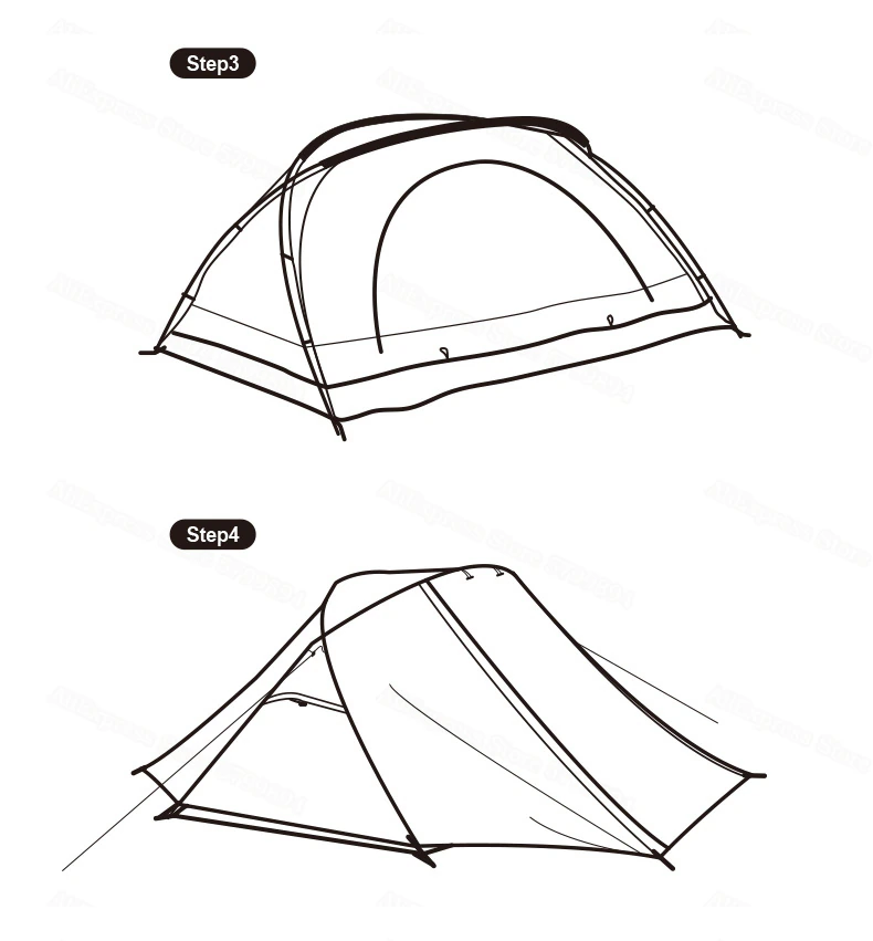 Cheap Goat Tents  Cross Bracket Butterfly 2 Person Tent Camping 2 Hall 210t Waterproof Sunscreen 2.7kg Beach Forest Hiking Tent