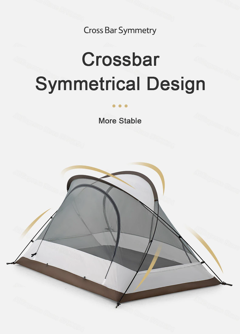 Cheap Goat Tents  Cross Bracket Butterfly 2 Person Tent Camping 2 Hall 210t Waterproof Sunscreen 2.7kg Beach Forest Hiking Tent