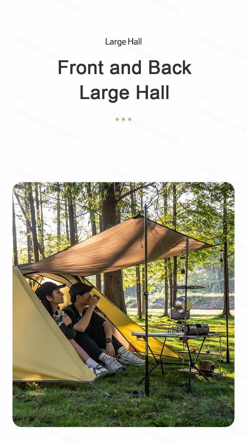 Cheap Goat Tents  Cross Bracket Butterfly 2 Person Tent Camping 2 Hall 210t Waterproof Sunscreen 2.7kg Beach Forest Hiking Tent