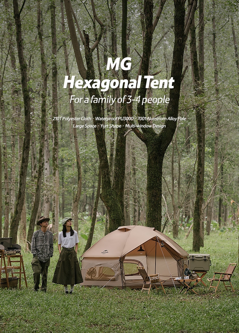 Cheap Goat Tents Hexagonal Camping Tent Yurt Tent 1 Door 3 Windows Outdoor Camping Tent 3
