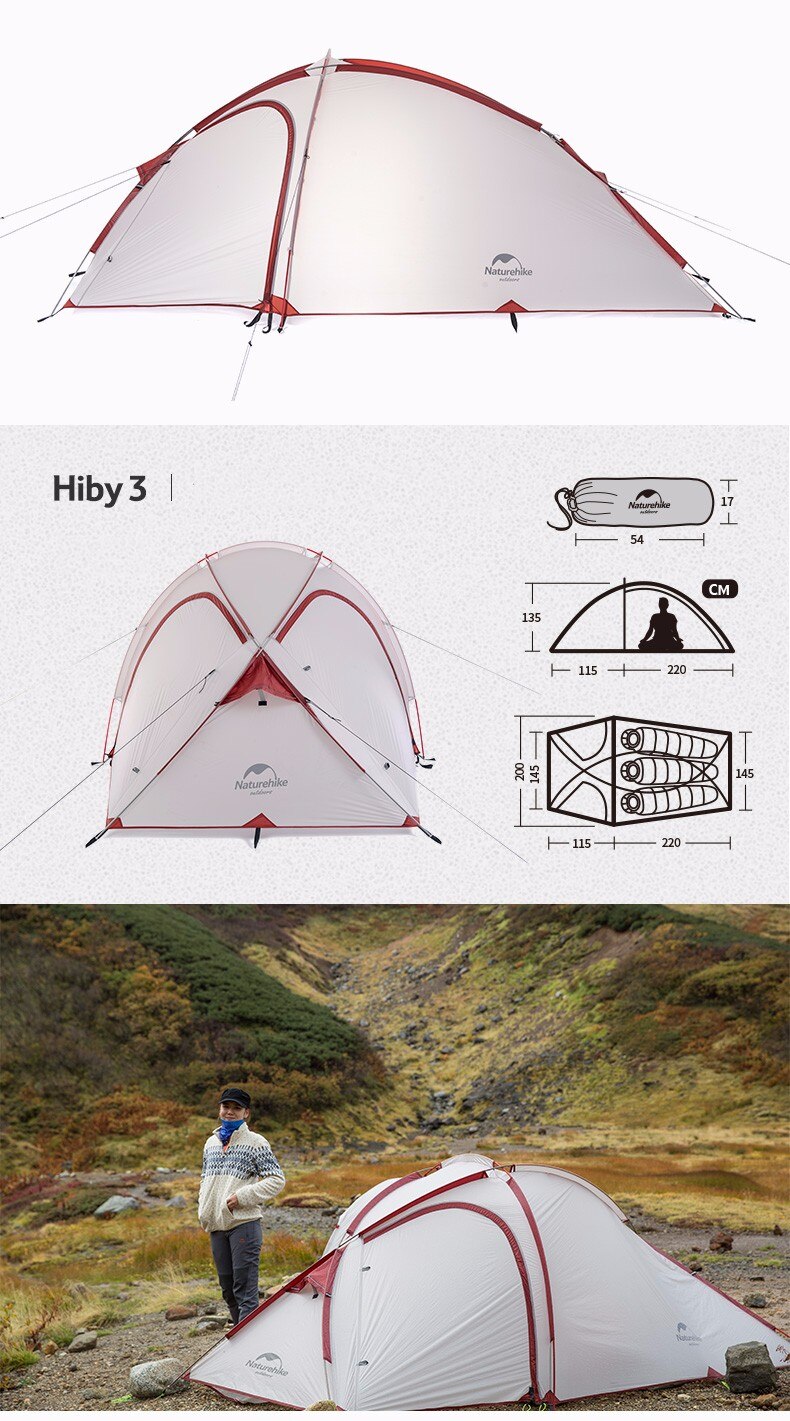 Cheap Goat Tents Hybi 3 Person Ultralight Camping Tent With Mat Large Family Camping Tents Best Camp Equipment