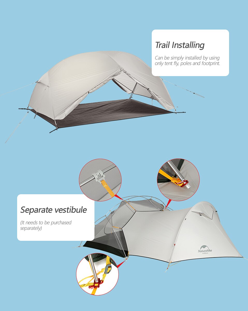 Cheap Goat Tents  Mongar 2 Camping Tent 3 Seasons 20d Nylon Double Layer Tent For 2 Persons
