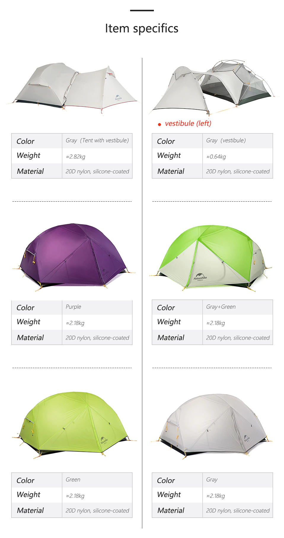 Cheap Goat Tents  Mongar 2 Camping Tent 3 Seasons 20d Nylon Double Layer Tent For 2 Persons