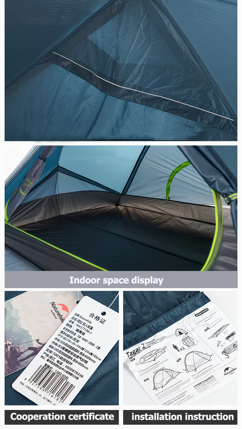 Cheap Goat Tents  Tagar Tent 2 Person Outdoor Camping Travel Tent Ultra Light Waterproof Cycling Tent Hiking Free Footprint Travel Tent
