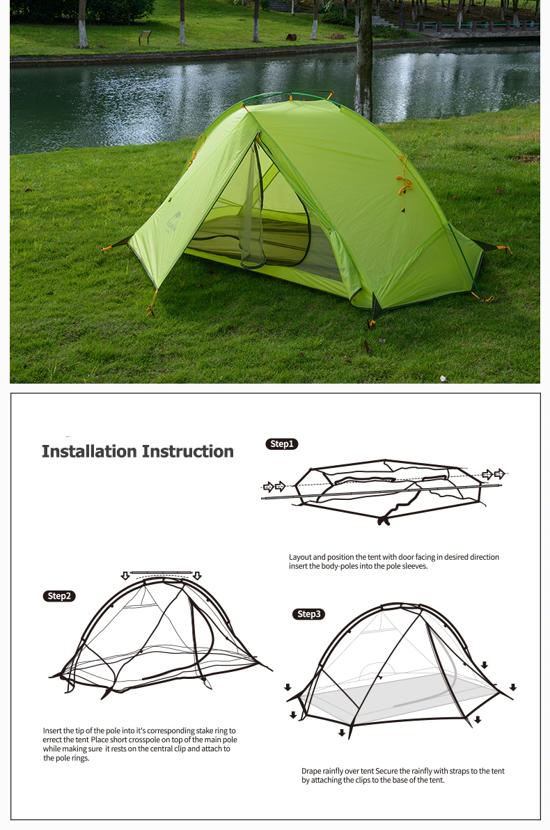 Cheap Goat Tents  Tagar Tent 2 Person Outdoor Camping Travel Tent Ultra Light Waterproof Cycling Tent Hiking Free Footprint Travel Tent