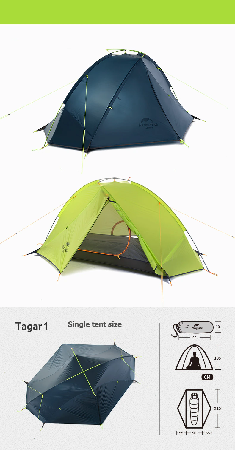 Cheap Goat Tents  Tagar Tent 2 Person Outdoor Camping Travel Tent Ultra Light Waterproof Cycling Tent Hiking Free Footprint Travel Tent