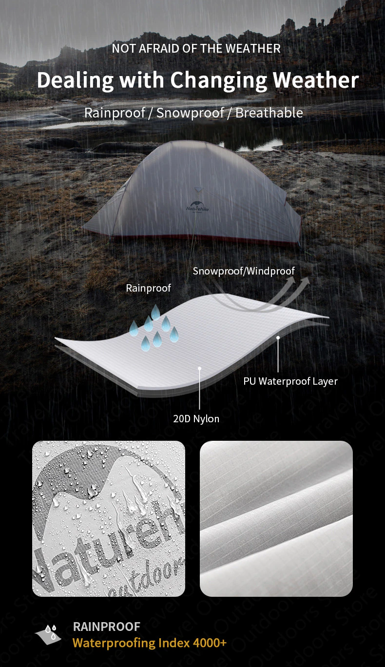 Cheap Goat Tents  Tent Upgrade Cloud Up 1 2 3 Persons Camping Tent Outdoor 20d Silicone Ultralight Tent With Free Mat Nh17t001