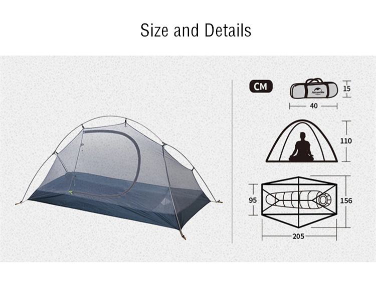 Cheap Goat Tents  Tent Winter Nylon Waterproof 1 Person Tent Ultralight Backpacking Hiking Tent Awning Cycling Single Camping Tent