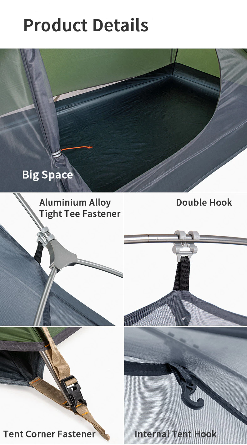 Cheap Goat Tents  Ultralight 20d Silicone Cycling Tent Portable Single Camping Tent Outdoor Backpack Tent With Free Mat