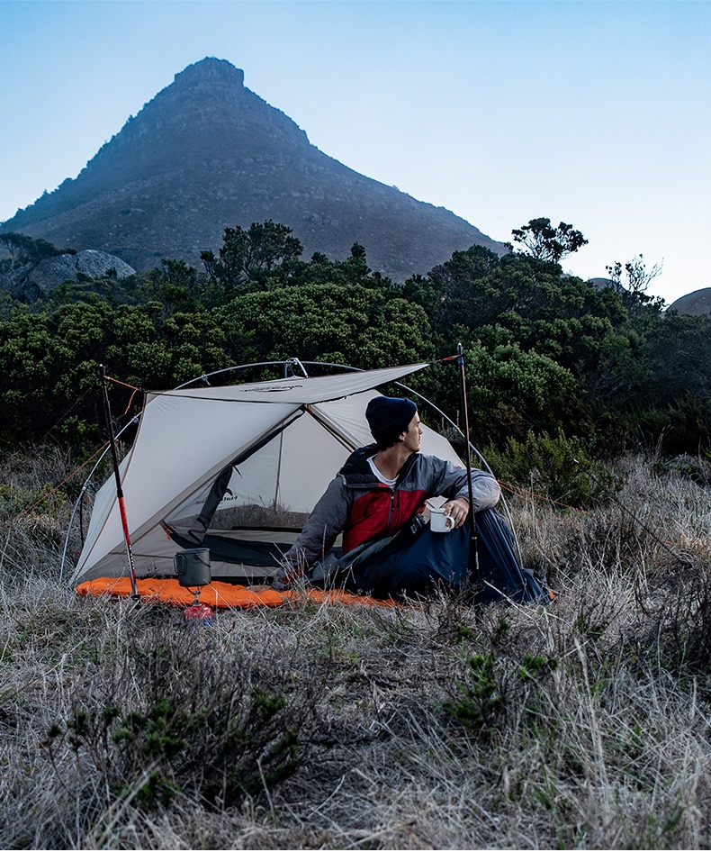 Cheap Goat Tents  Vik 1 Person Waterproof Single Layer Outdoor Tent 15d Nylon Coating Silicone Ultralight Camping Tents With Mat 1.1kg