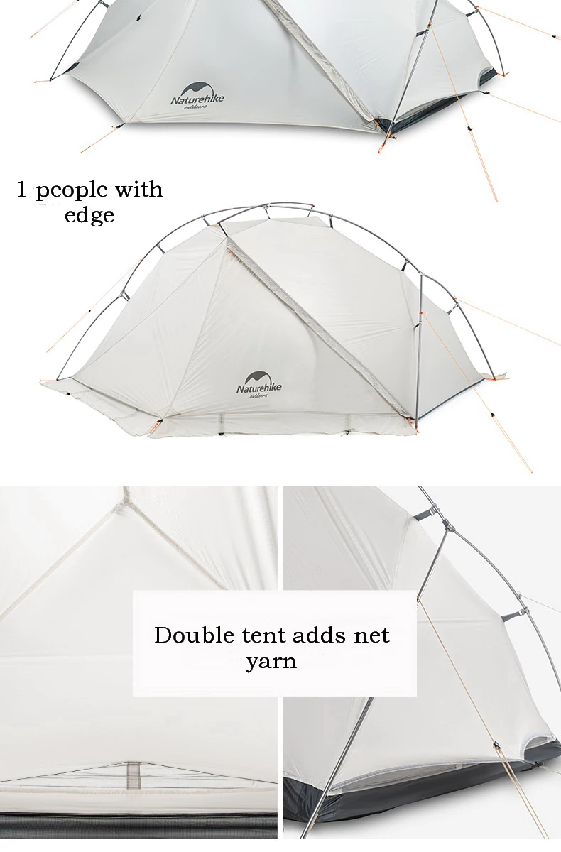 Cheap Goat Tents  Vik 1 Person Waterproof Single Layer Outdoor Tent 15d Nylon Coating Silicone Ultralight Camping Tents With Mat 1.1kg