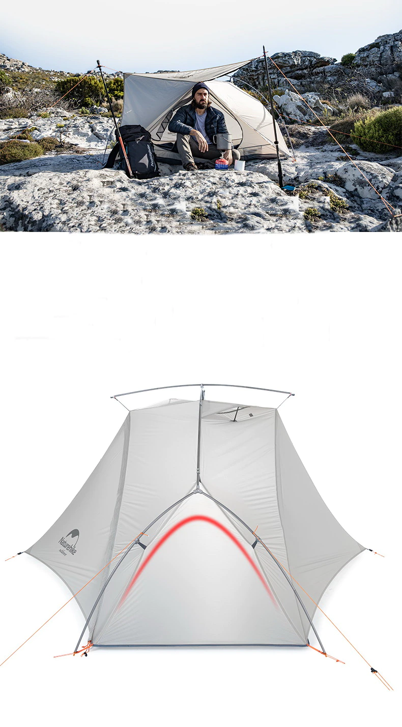 Cheap Goat Tents  Vik 1 Person Waterproof Single Layer Outdoor Tent 15d Nylon Coating Silicone Ultralight Camping Tents With Mat 1.1kg