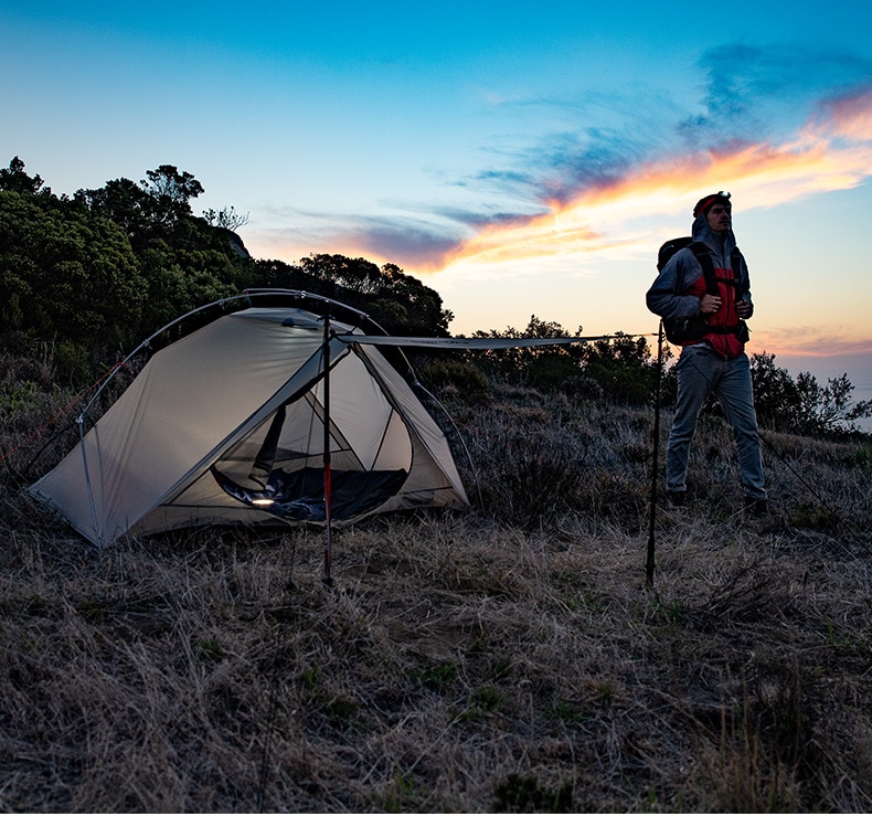 Cheap Goat Tents  Vik 1 Person Waterproof Single Layer Outdoor Tent 15d Nylon Coating Silicone Ultralight Camping Tents With Mat 1.1kg