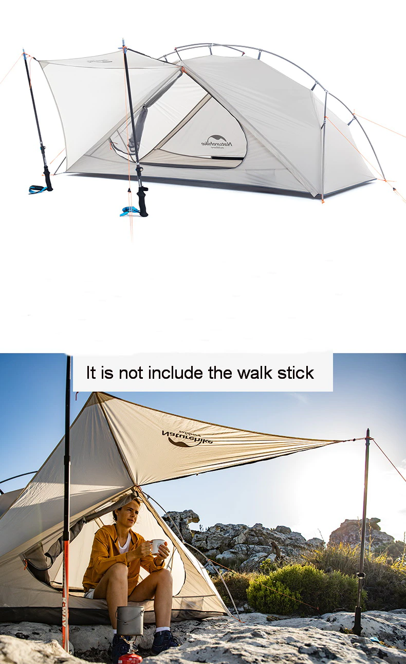 Cheap Goat Tents  Vik 1 Person Waterproof Single Layer Outdoor Tent 15d Nylon Coating Silicone Ultralight Camping Tents With Mat 1.1kg