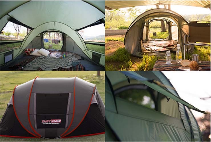 Cheap Goat Tents New Style Pop Up Ultralarge 4~5 Person Fully Automatic Speed Open With Mosquito Net Outdoor Camping Beach Tent Sun Shelter