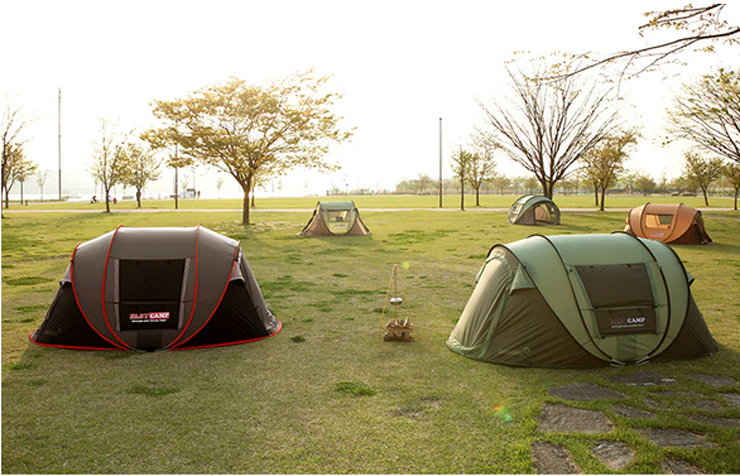 Cheap Goat Tents New Style Pop Up Ultralarge 4~5 Person Fully Automatic Speed Open With Mosquito Net Outdoor Camping Beach Tent Sun Shelter