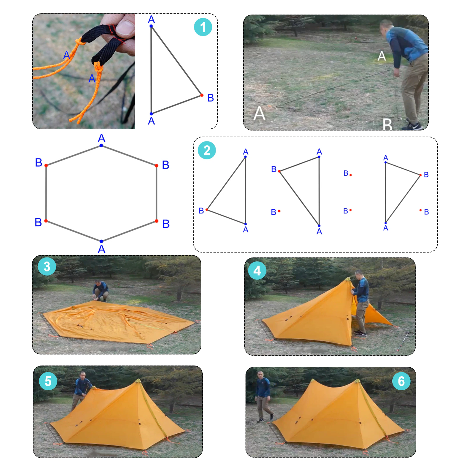Cheap Goat Tents New Ultralight 870g Outdoor Camping Tent Flysheet 6 Persons 4 Seasons Autumn Winter 20d Silnylon Two