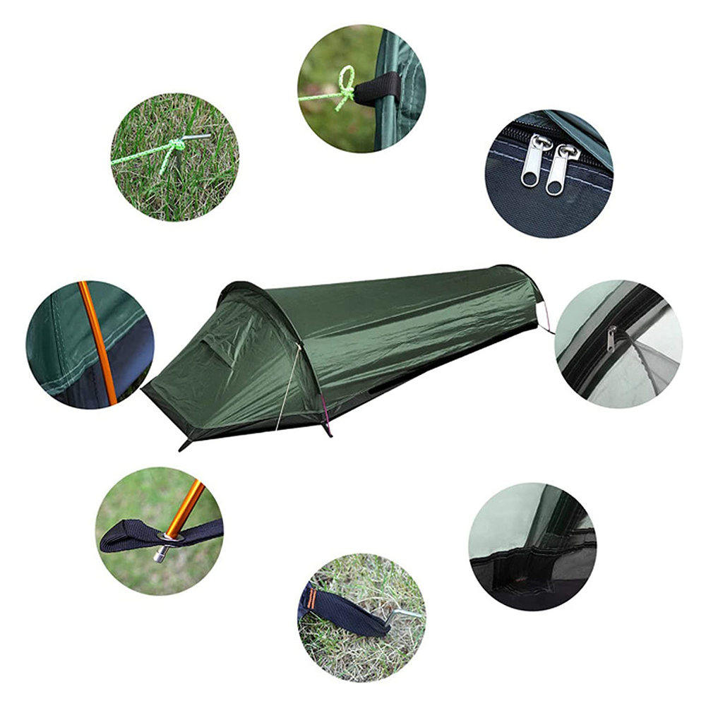 Cheap Goat Tents New Ultralight Tent Backpacking Camping Tent Single Person Outdoor Tent Sleeping Bag Larger Space Waterproof Sleeping Bag Cover