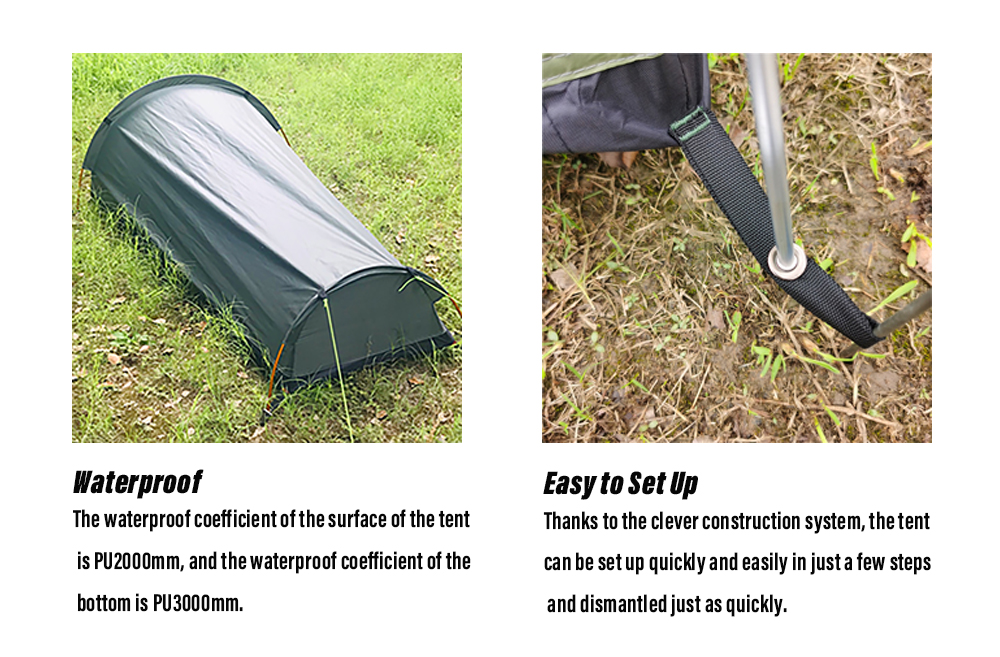 Cheap Goat Tents New Ultralight Tent Backpacking Camping Tent Single Person Outdoor Tent Sleeping Bag Larger Space Waterproof Sleeping Bag Cover
