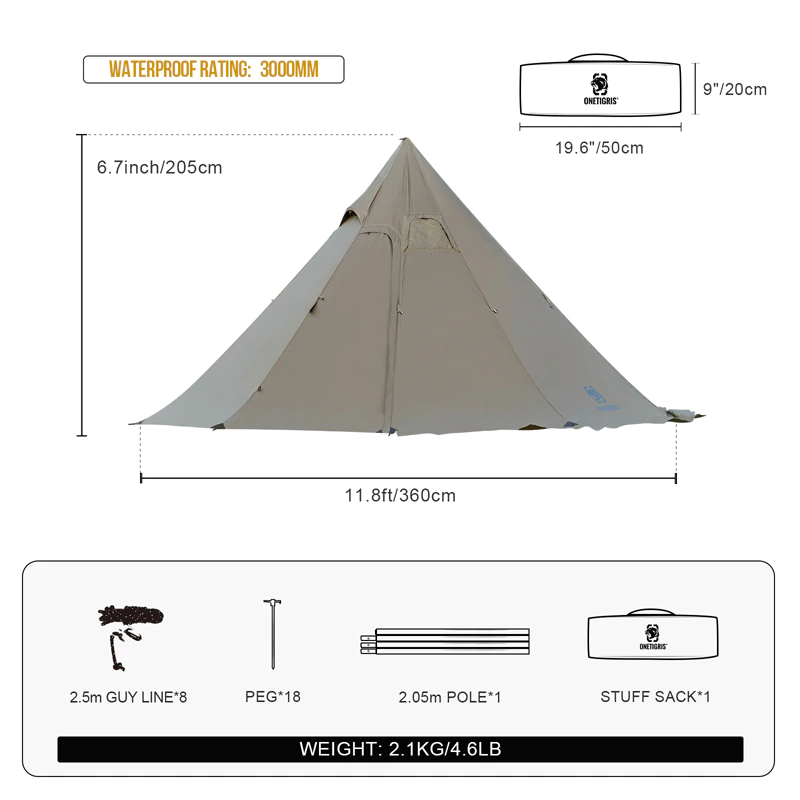 Cheap Goat Tents Onetigris Northgaze Chimney Tent 3000mm Waterproofed Outdoor Camping Shelter 4
