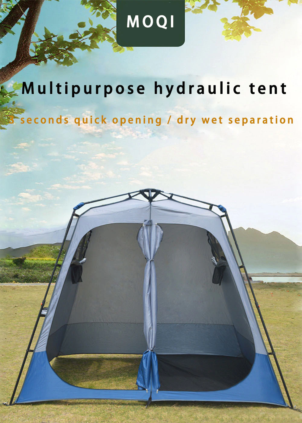 Cheap Goat Tents Outdoor Automat Shower Tent Changing Room Privacy Portable Camping Shelters 2 Rooms Instant Toilet Tent Bathing Tent Rain