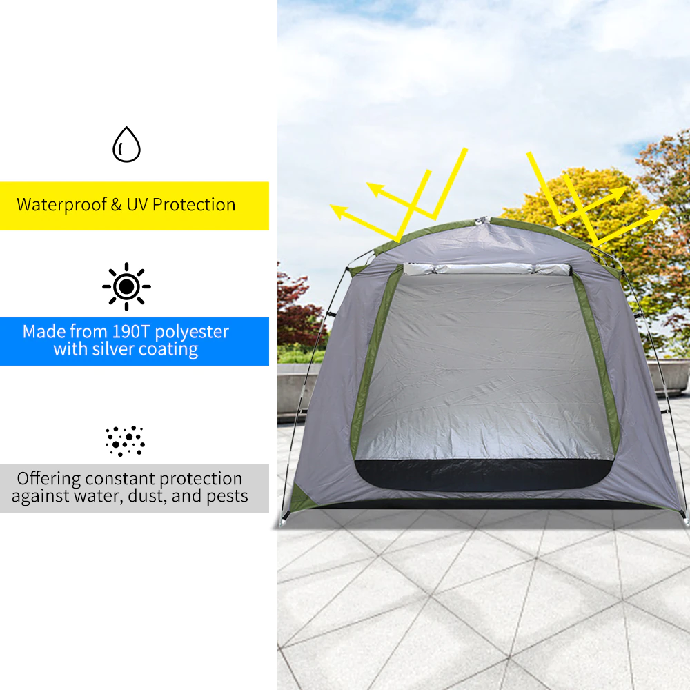 Cheap Goat Tents Outdoor Bicycle Storage Shed Bike Tent Silver Coated Polyester Bike Shelter Space Saving Bicycle Garden Tool Storage Cover