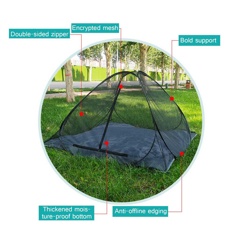 Cheap Goat Tents Outdoor Camping Anti Bug Tent Summer Pop Up Mesh Tent 2person Rodless Outdoor Camping Tent Portable Beach Inner Mesh Tent