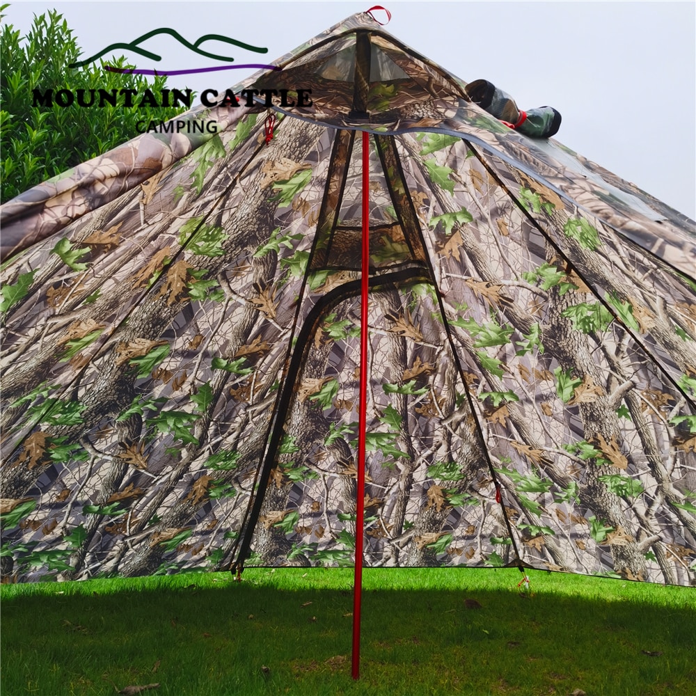 Cheap Goat Tents Outdoor Camping Hot Tent Ultralight Teepee 160cm Solo Trip Canopy With Flue Pipe Window Includes Stove Jack