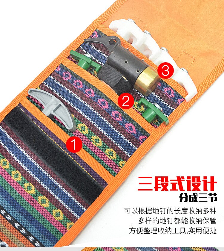 Cheap Goat Tents Outdoor Camping Tent Pegs Bag Hammer Wind Rope Tent Nail Storage Pouch Travelling Accessories National Style Tote Bag